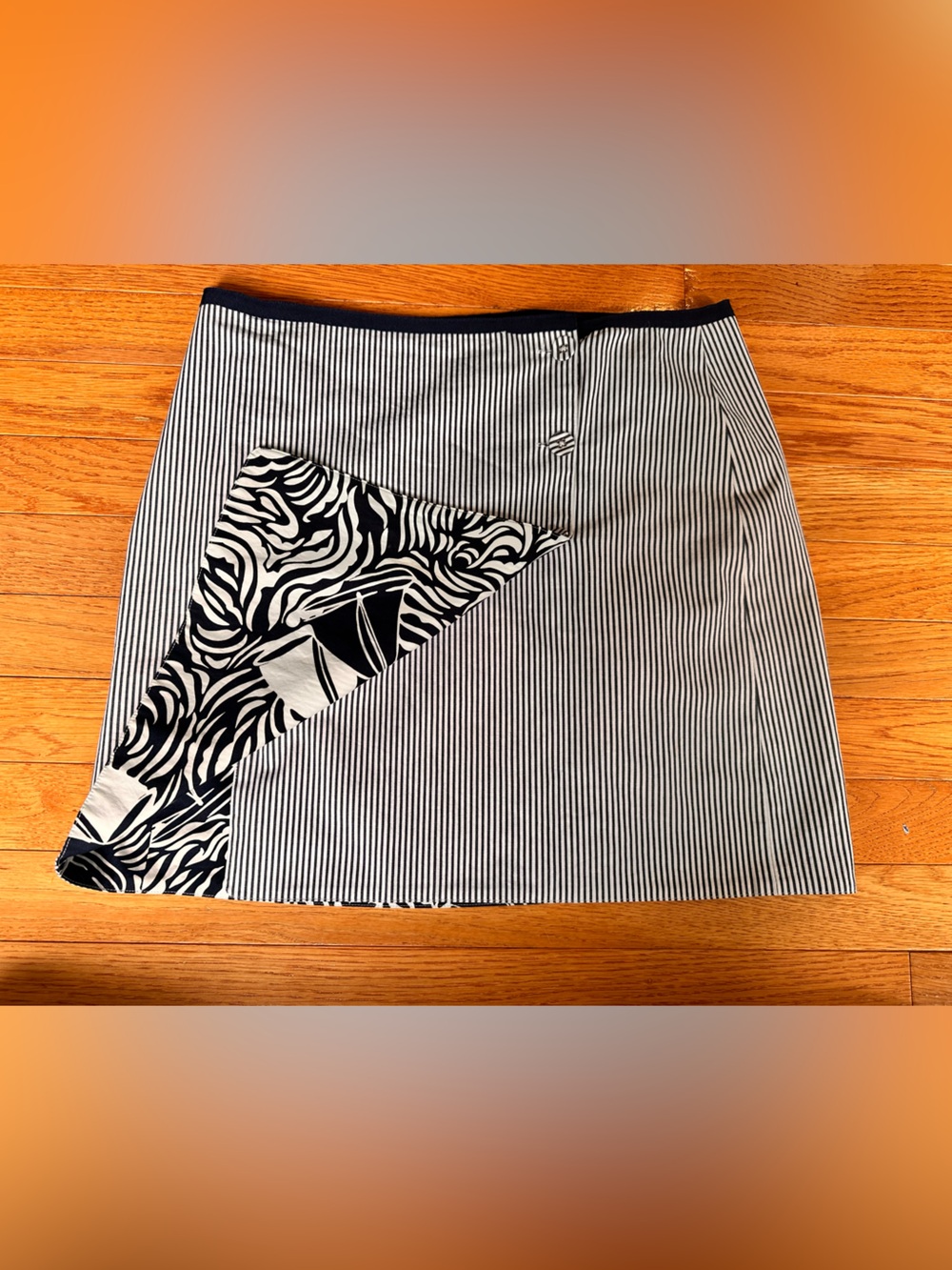 Vineyard Vines reversible wrap skirt nautical sailboats and seersucker size 8